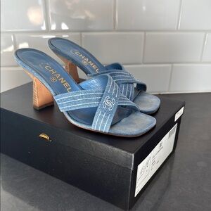 Chanel Denim Kitten Heels size 37